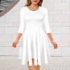All-Over Print Women's 3/4 Sleeve Fit and Flare Midi Dress