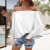 Custom Personalized Off Shoulder Trumpet Sleeve Blouse