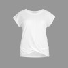 Custom Personalized Women's Short Sleeve Round Neck Front Twist T-Shirts