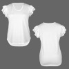 Custom Individualized Women's V-Neck Ruffle Short Sleeve T Shirts