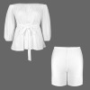 Custom Specialized Women's Off Shoulder Belted Top & Shorts Set