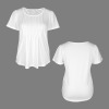 Custom Personalized Women's Round Neck Pleated Short Sleeve T-Shirt