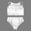 Girls' Two-Piece Swimsuit Set with Crop Top and Bikini Bottoms