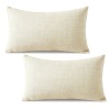 Linen Pillow Case 20x12inch (One Side, 2-Pack)|Ship From USA