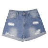Light-Wash Blue Denim Shorts (Dual Pockets Print)|Ship From USA