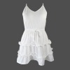 Custom Personalized Women's V-Neck Elastic Waist Tiered Casual Cami Dress