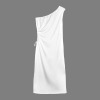 All-Over Print Women's One Shoulder Slit Cut-Out Dress