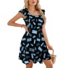 Square-Neck Ruffled Backless Dress