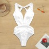 Custom Personalized Women's Deep V-Neck Back Crossover One Piece Swimsuit