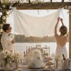 Cotton Linen Tapestry with Satin Ribbons 50x15inch|Ship From USA