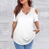 Custom Individualized Women's V-Neck Cold Shoulder T-Shirts