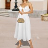 Custom Personalized Women's Spaghetti Straps Tie Front Backless Split Dress