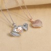 Angel Wings Diamond Heart Picture Pendant Necklace