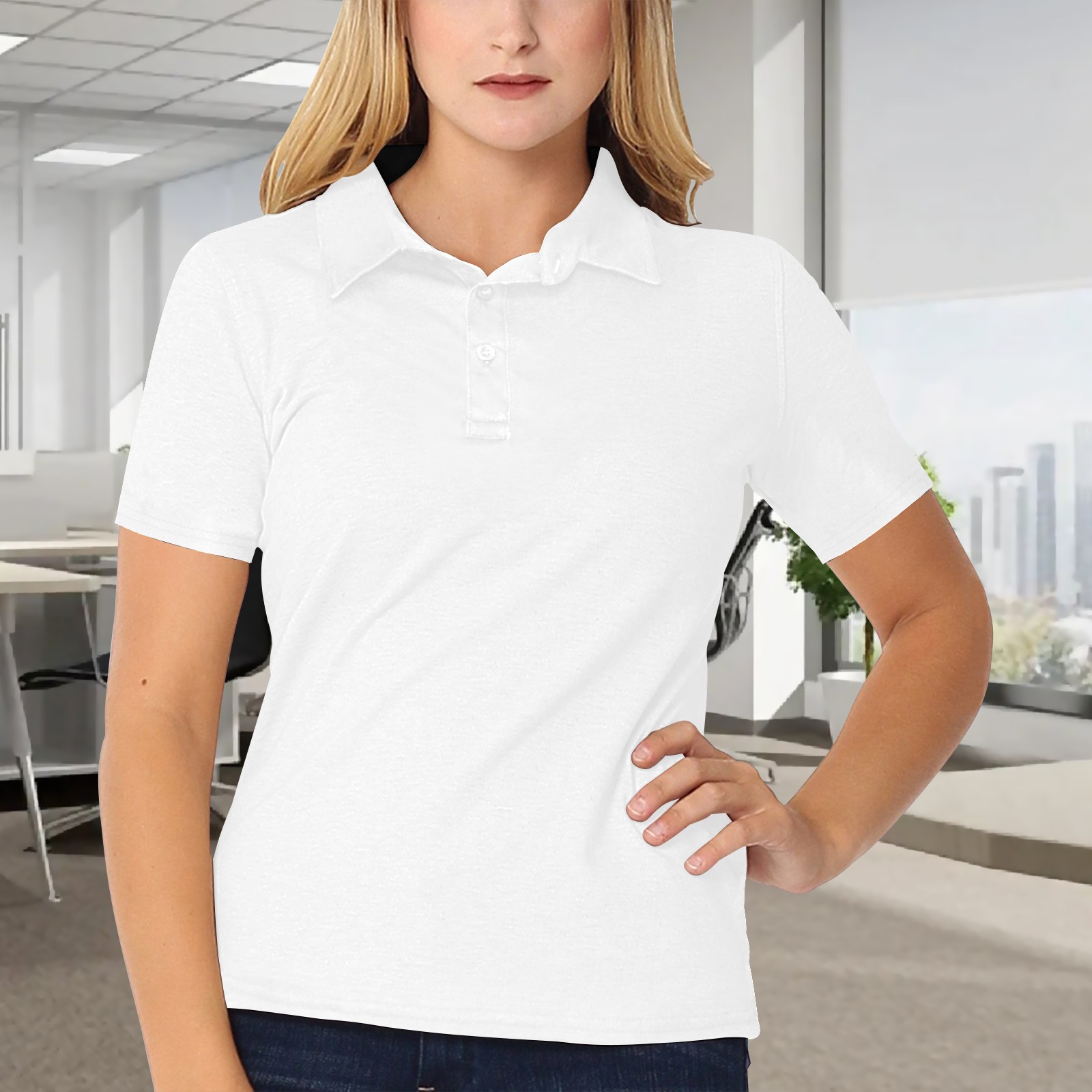 BlueDoba-Women's All Over Print Polo Shirt