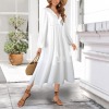 Custom Individualized Women's V-Neck Tassel Long Sleeve Maxi Dress