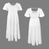Custom Individualized Puff Sleeve Smocked Backless Flowy Tiered Maxi Dress