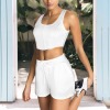Custom Personalized Women's Crew Neck Tank Top & Drawstring Pocket Shorts Set