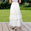 Custom Personalized Women's High Side Split Ruffle Hem Maxi Skirt