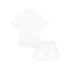 All-Over Print Little Girls'  V-Neck Button-Down Short Sleeve Pajama Set