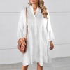 Custom Personalized Women's Flared Sleeve Button Tiered Shirt Dress