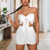 Custom Personalized Women's Tie Front Tube Top & Shorts Set