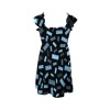 Square-Neck Ruffled Backless Dress