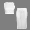 Custom Personalized Women's Sleeveless Crop Top & Drawstring Pocket Slit Skirt Set