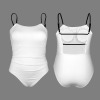 Custom Personalized Square Neck Cutout Back One Piece Swimsuit