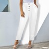 Custom Personalized Elastic Buton Pocket High Waist Pants