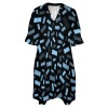 V-Neck Ruffle-Sleeve Dress