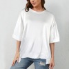 Custom Personalized Round Neck Half Sleeve High Low Hem T-Shirt
