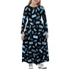 Long-Sleeved Pocketed Maxi Dress For Girls