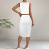 Custom Personalized Sleeveless Tank Top & Bag Hip Midi Skirts Set
