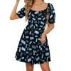 Square-Neck Pleated Dress