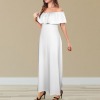 All-Over Print Women's Off-the-Shoulder Ruffled Maxi Dress