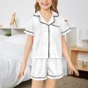 All-Over Print Girl's Lapel Pocket Button Short Pajama Sets