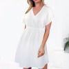 Custom Specialized Women's V-Neck Elastic Waist Casual Dress