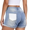 Light-Wash Blue Denim Shorts (Left Pocket Print)|Ship From USA