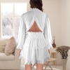 Custom Individualized Women's Long Sleeve Deep V-Neck Ruffled Casual Dress