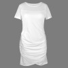Custom Specialized Women's Round Neck Short Sleeve Wrap Ruched Bodycon Dress