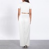 Custom Specialized Women's Crew Neck Short Sleeve Crop Top &  Wide Leg Pants Set