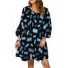 V-Neck Layered Bell-Sleeve Dress