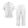 All Over Print Men's V-Neck Pajama Set