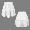 Custom Individualized Women's Tie Front High Waist Ruffle Mini Skirt