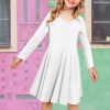 Custom Personalized Women's Long Sleeve Cross Back Girls Dress