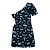 One-Shoulder Openwork Dress