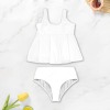 Custom Individualized Women's Ruffle Hem Tankini Set