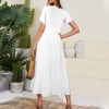 Custom Personalized Women's Short Sleeve V Neck Tie Waist Maxi Dress