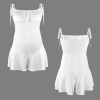 Custom Individualized Women's Tether Shoulder Straps Wide Leg Shorts Romper