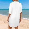 All-Over Print Women's  Chiffon V-Neck Sun Protection Shirt Dress Cover Up